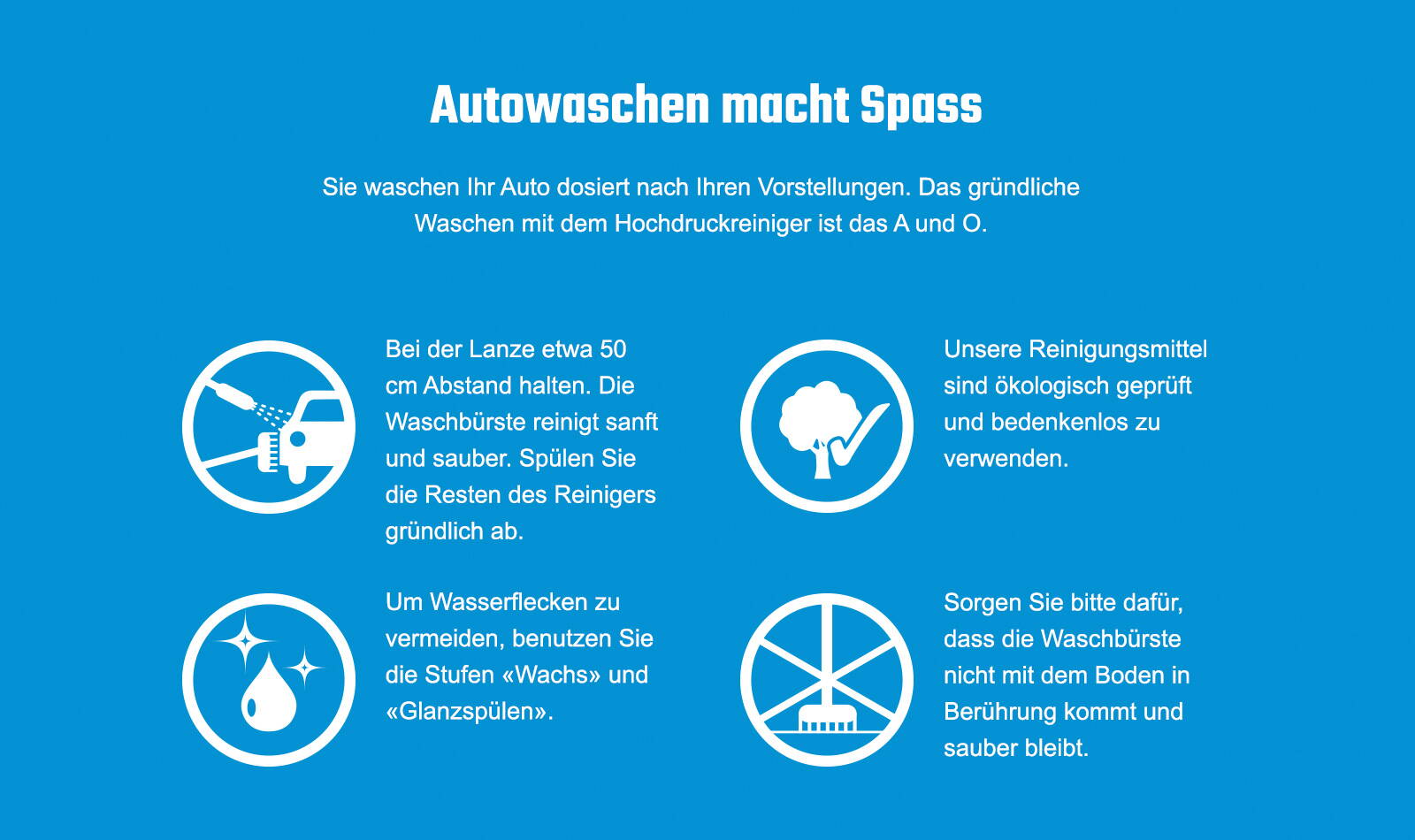 Autowasch-Center Warpel Webseite, Icons