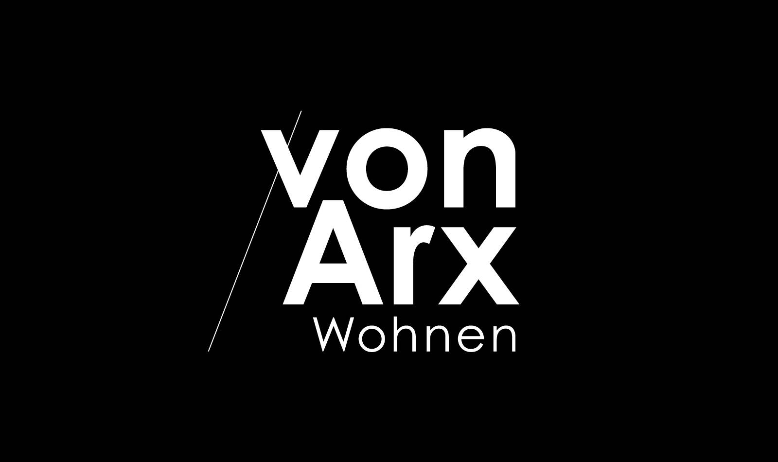 von Arx Wohnen Logo, Weiss auf Schwarz