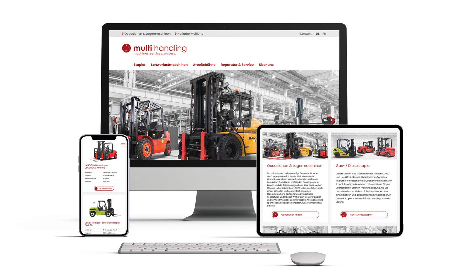 Webseite Multihandling, Responsive Webdesign