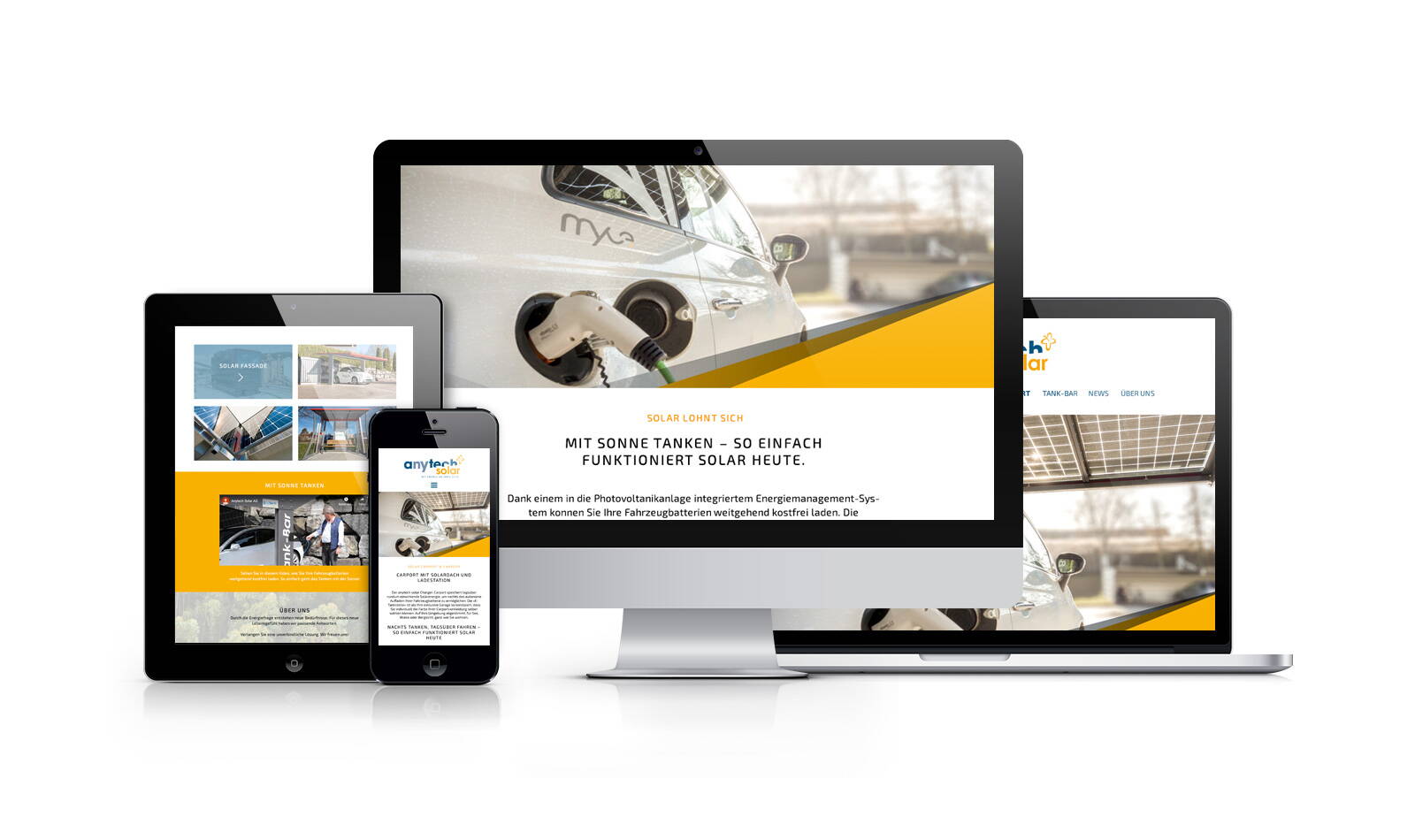 Anytech Solar Webseite, Responsive Webdesign