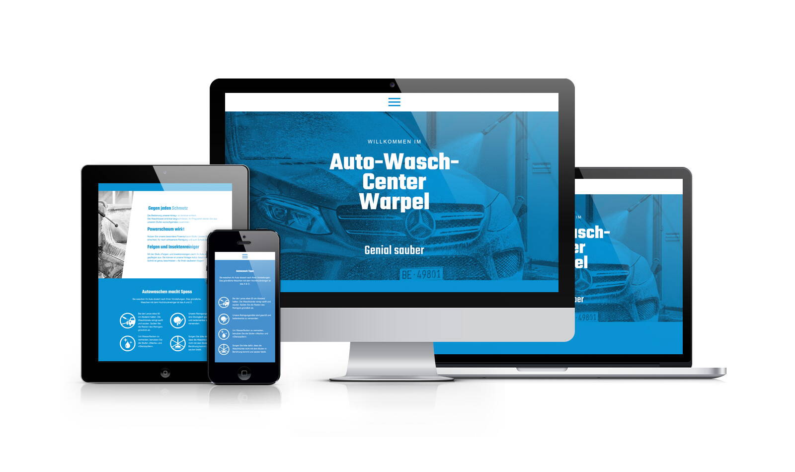 Autowasch-Center Warpel Webseite, Responsive Design